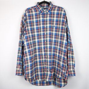 Vintage Ralph Lauren Embroidered Plaid Button Down Shirt, Size Large
